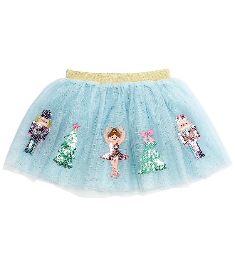 Mud Pie Baby/Little Girls Sequin-Embellished Nutcracker-Themed Mesh Tutu Skirt