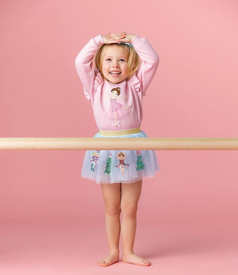 Mud Pie Baby/Little Girls Sequin-Embellished Nutcracker-Themed Mesh Tutu Skirt