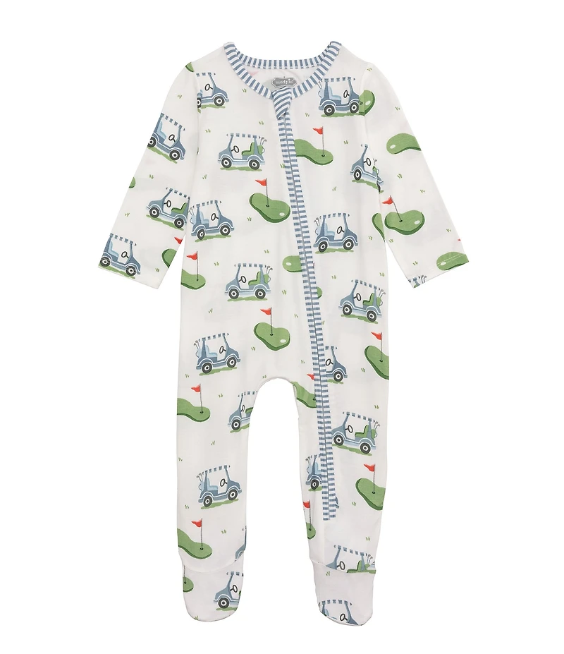 Mud Pie Babys Long-Sleeve Golf-Theme-Printed Footed Coverall
