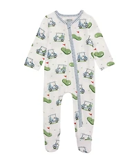 Mud Pie Babys Long-Sleeve Golf-Theme-Printed Footed Coverall