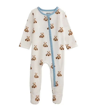 Mud Pie Babys Long-Sleeve Teddy Bear Footed Coverall