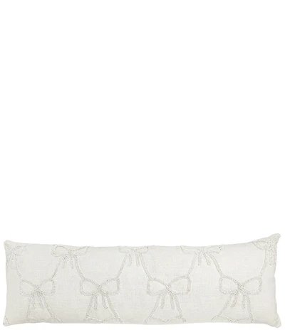 Mud Pie Beaded Bow Lumbar Pillow