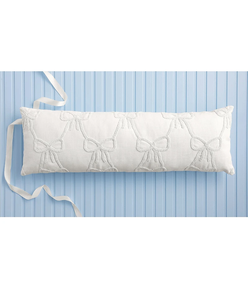 Mud Pie Beaded Bow Lumbar Pillow