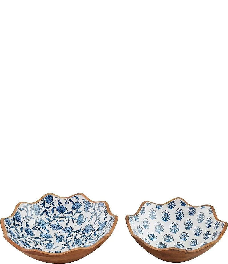 Mud Pie Block Print Enamel Nested Bowl Set