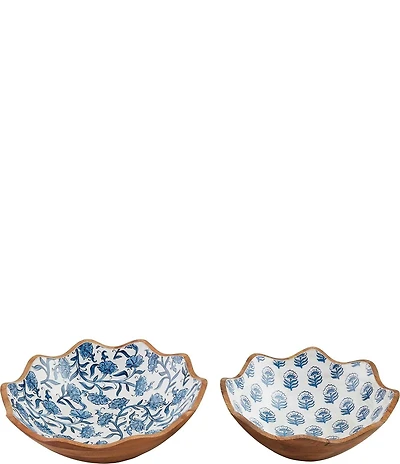 Mud Pie Block Print Enamel Nested Bowl Set