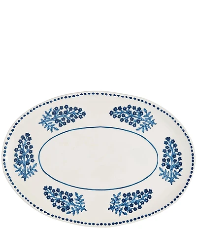 Mud Pie Block Print Oval Platter