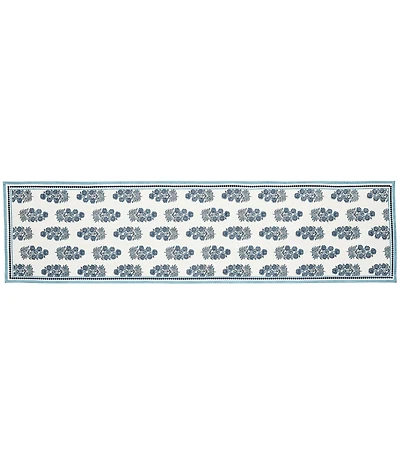 Mud Pie Blue Block Print Runner, 72#double;