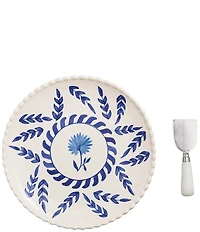 Mud Pie Blue Willow Collection Round Platter with Server