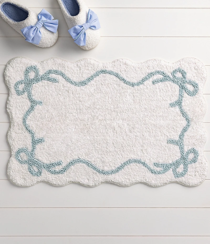 Mud Pie Bow Collection Cotton Bath Mat