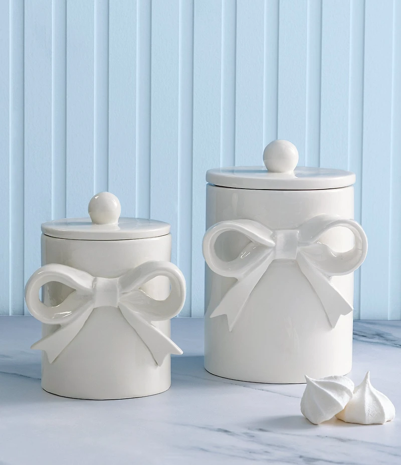 Mud Pie Bow Collection Covered Canisters