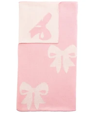 Mud Pie Bow-Printed Knit Receiving Blanket