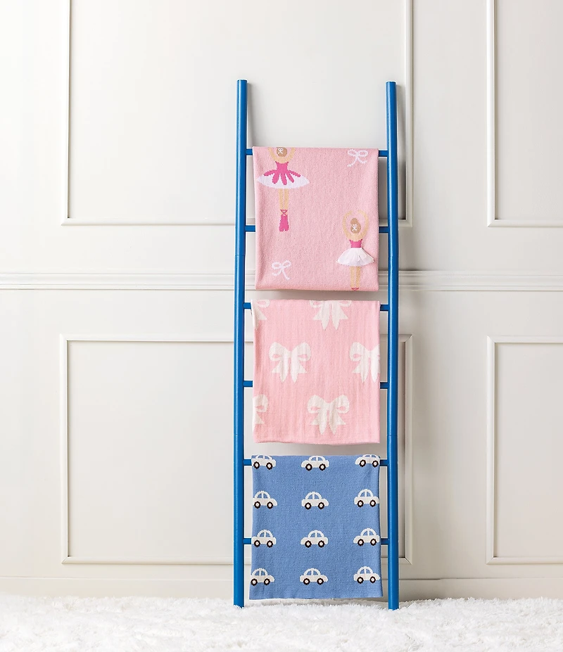 Mud Pie Bow-Printed Knit Receiving Blanket