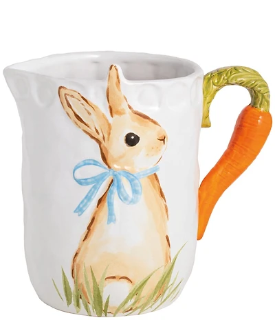 Mud Pie Bunny Carrot Handle Pitcher