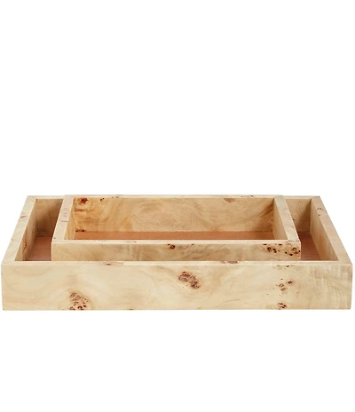 Mud Pie Burl Wood Tray Set