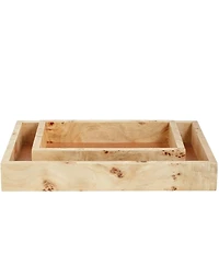Mud Pie Burl Wood Tray Set