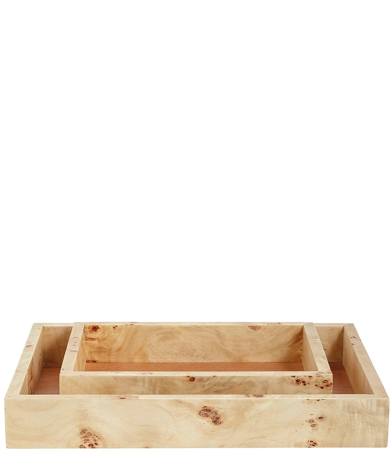 Mud Pie Burl Wood Tray Set