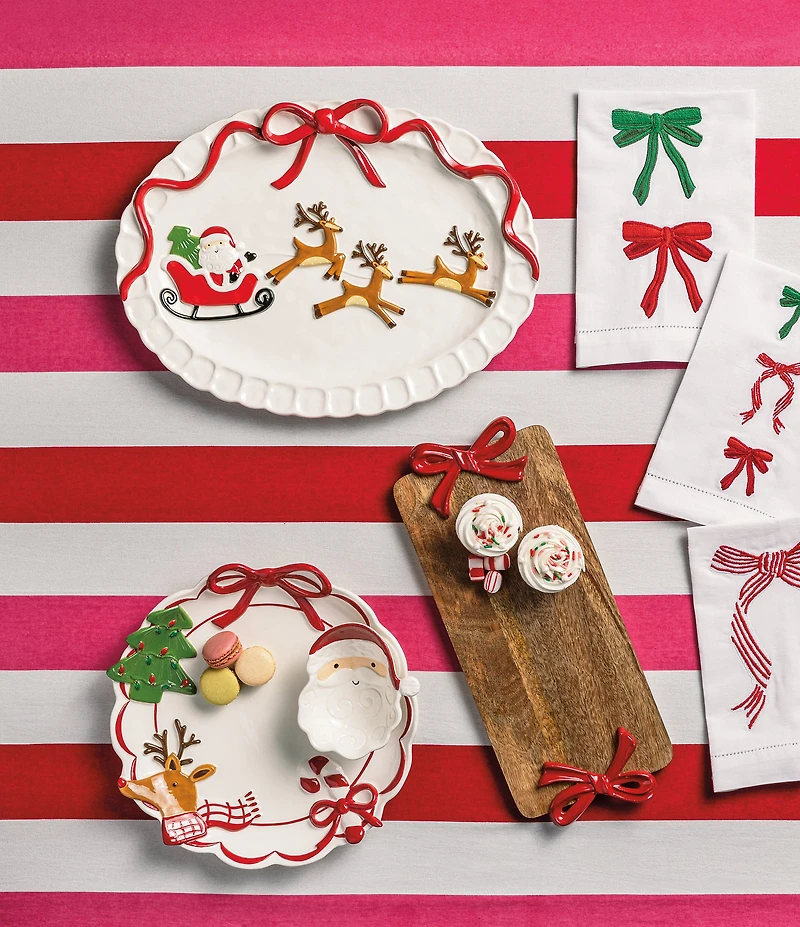 Mud Pie Candy Cane Lane Collection Christmas Whimsy Chip And Dip Server