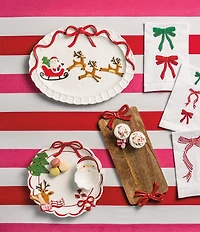 Mud Pie Candy Cane Lane Collection Christmas Whimsy Chip And Dip Server