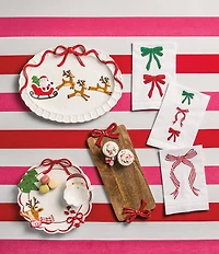 Mud Pie Candy Cane Lane Collection Santa Sleigh Platter
