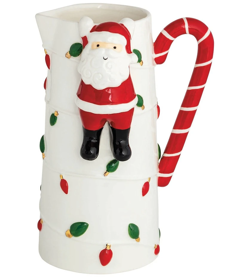 Mud Pie Candy Cane Lane Hanging Santa Pitcher