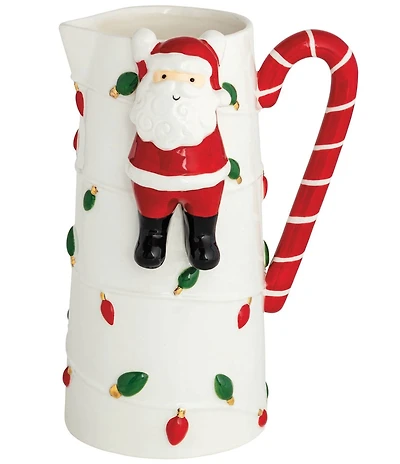 Mud Pie Candy Cane Lane Hanging Santa Pitcher
