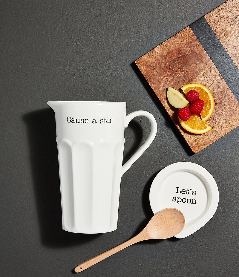 Mud Pie Circa Cause A Stir Pitcher Set with Spoon