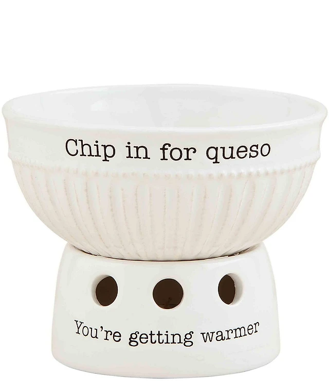 Mud Pie Salsa Trio Dip Bowl Set - 3 White Ceramic Bowls (2.5"x4") With Sentiments & 2 Silver Spoons, Dishwasher Safe - View #10