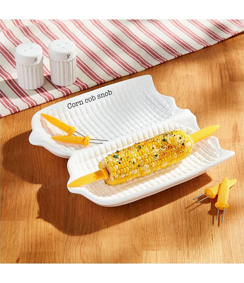 Mud Pie Circa Corn Platter & Skewer Set