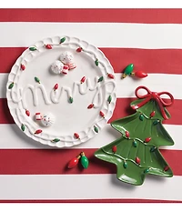 Mud Pie Circa Whimsy Collection Merry Tree Bow Platter Set