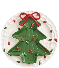 Mud Pie Circa Whimsy Collection Merry Tree Bow Platter Set