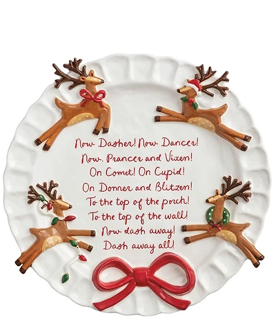 Mud Pie Circa Whimsy Collection Reindeer Plate