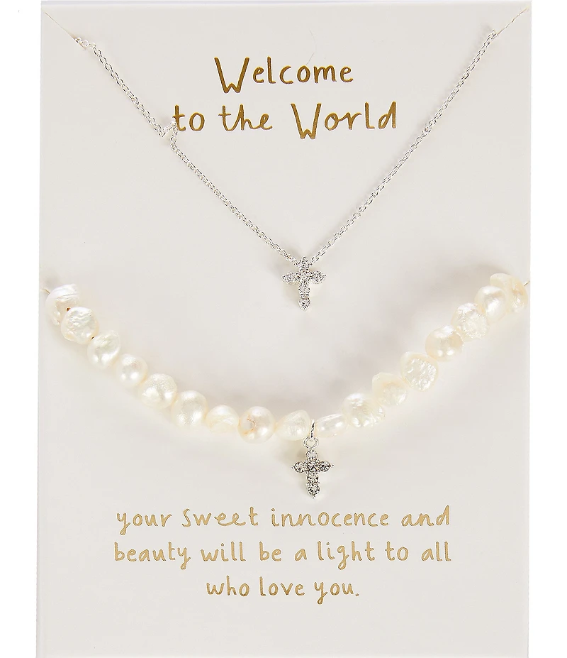 Mud Pie Cross Braclet & Necklace 2-Piece Set