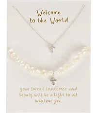 Mud Pie Cross Braclet & Necklace 2-Piece Set