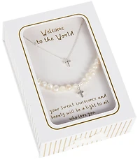 Mud Pie Cross Braclet & Necklace 2-Piece Set