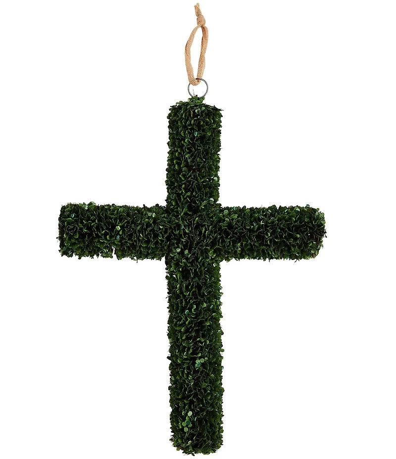 Mud Pie Easter Collection Boxwood Cross Door Hanger