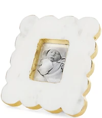 Mud Pie Everyday Entertaining Rectangle Scalloped Marble Picture Frame