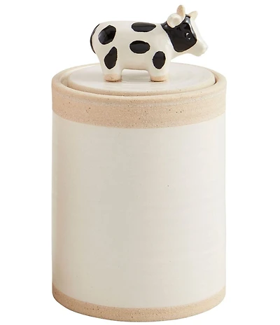 Mud Pie Farmhouse Animal Cow Icon Canister