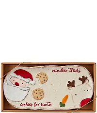 Mud Pie Farmhouse Christmas Santa & Reindeer Treats Platter