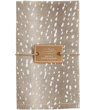 Mud Pie Fawn Print Napkins, Set of 4