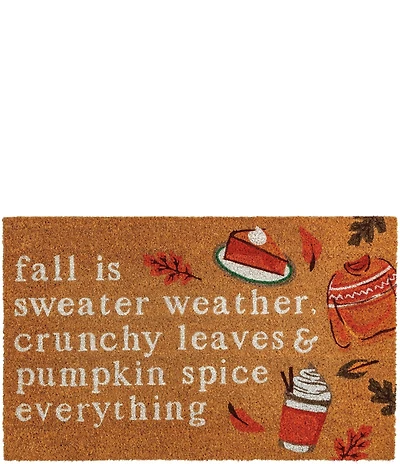 Mud Pie Festive Fall Collection Fall-Themed Woven Coir Door Mat