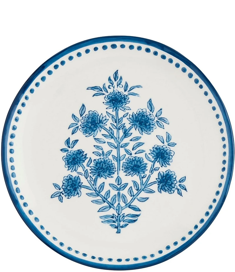 Mud Pie Flower Stem Print Salad Plate