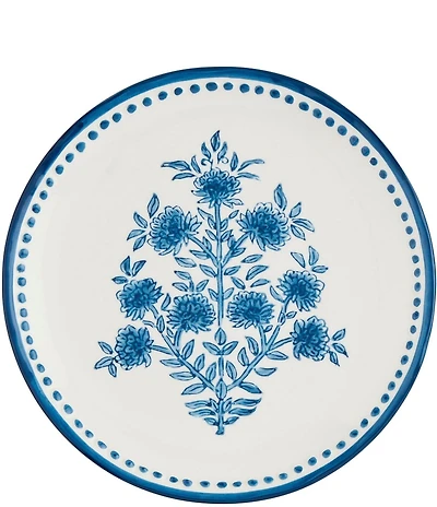 Mud Pie Flower Stem Print Salad Plate