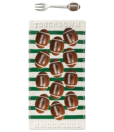 Mud Pie Football Field Game Day Deviled Egg Tray Set