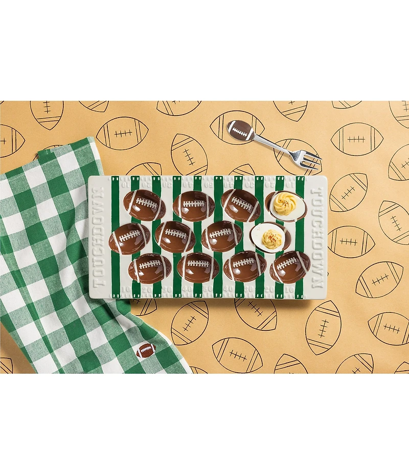 Mud Pie Football Game Day Icon Patch Kitchen Towels, Set of 3