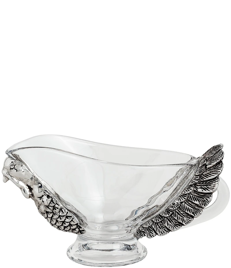Mud Pie Gather Collection Glass Turkey Gravy Bowl