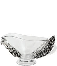 Mud Pie Gather Collection Glass Turkey Gravy Bowl