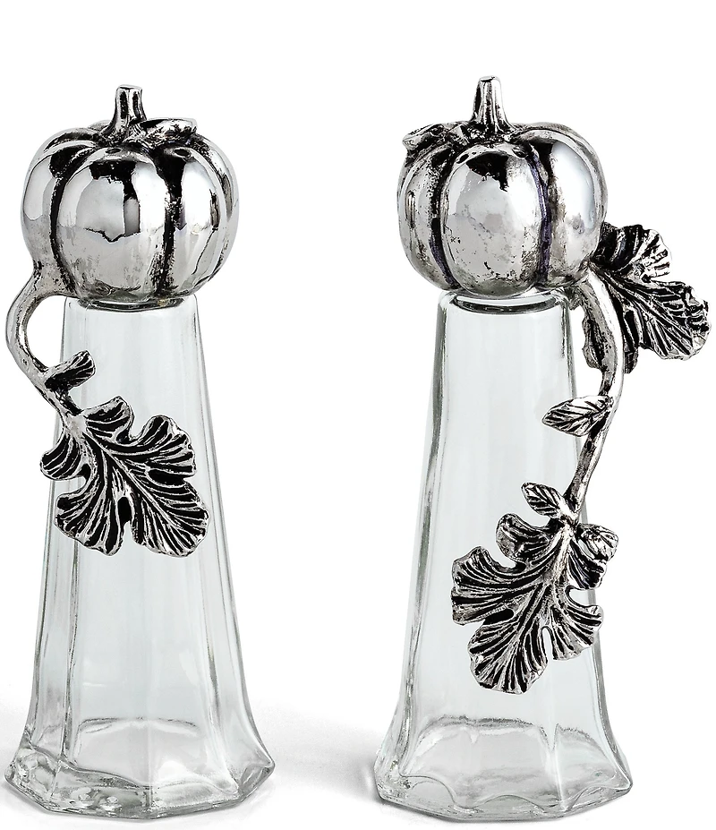 Mud Pie Gather Collection Metal Pumpkin Salt & Pepper Set
