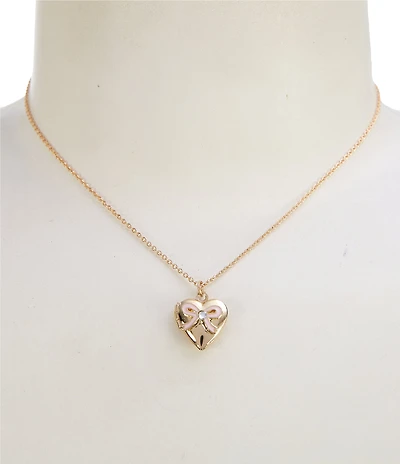 Mud Pie Girls Bow Locket Necklace