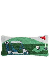 Mud Pie Golf Scene Woven Hooked Wool Pillow