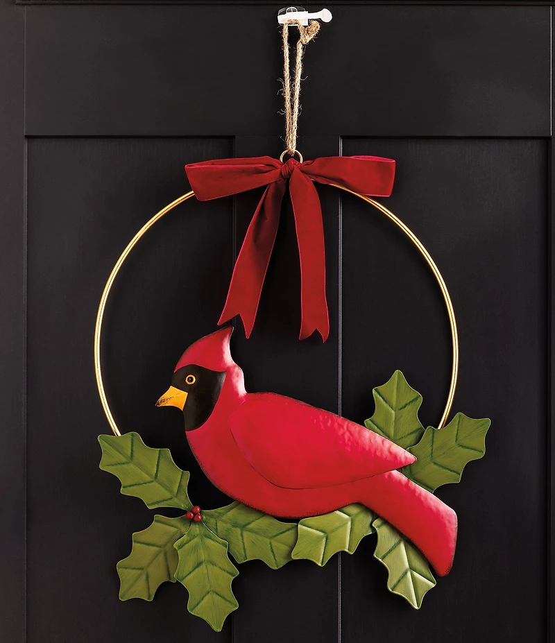 Mud Pie Good Tidings Cardinal Tin Door Hanger